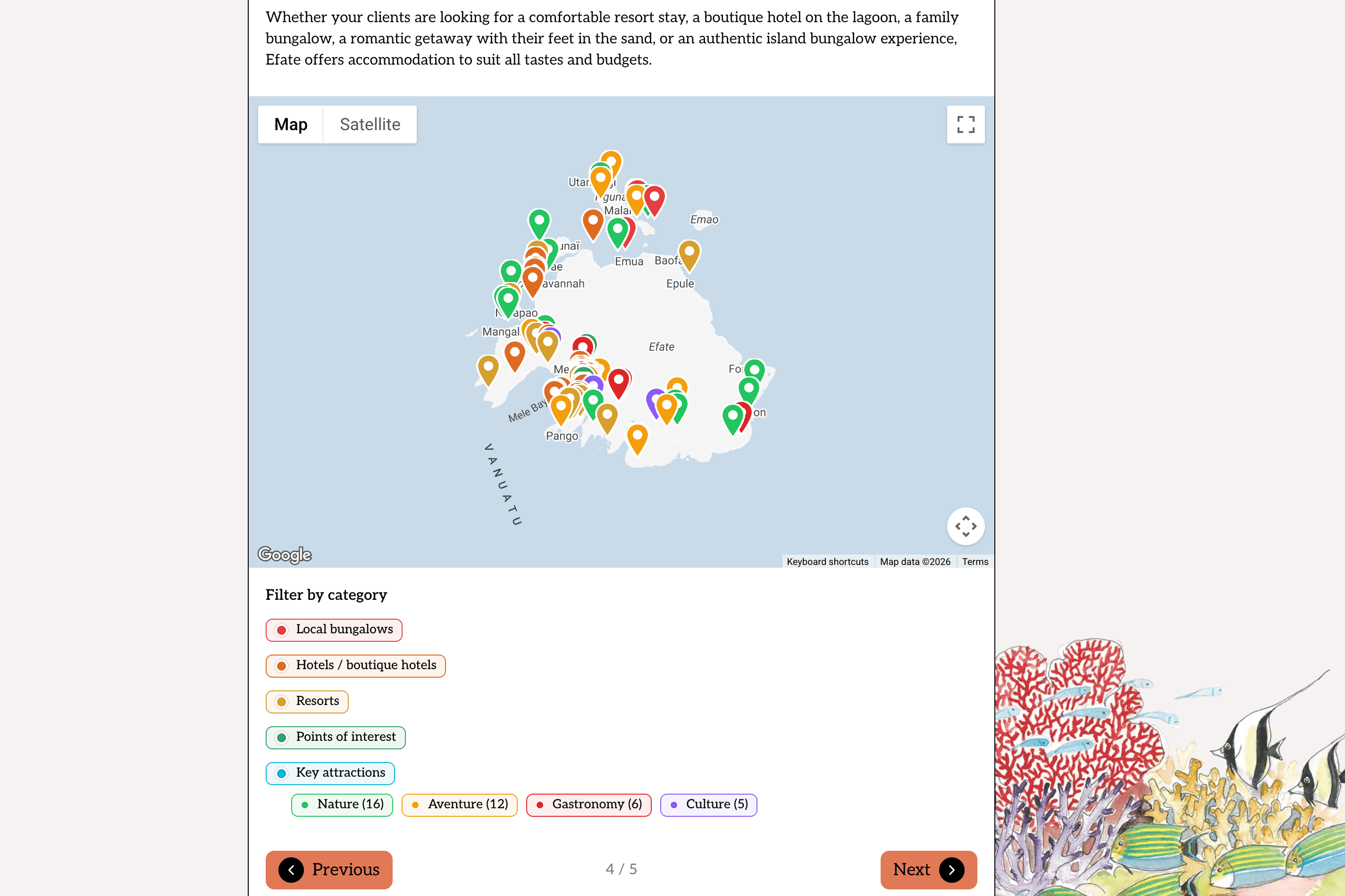 Interactive map slide as seen by agents