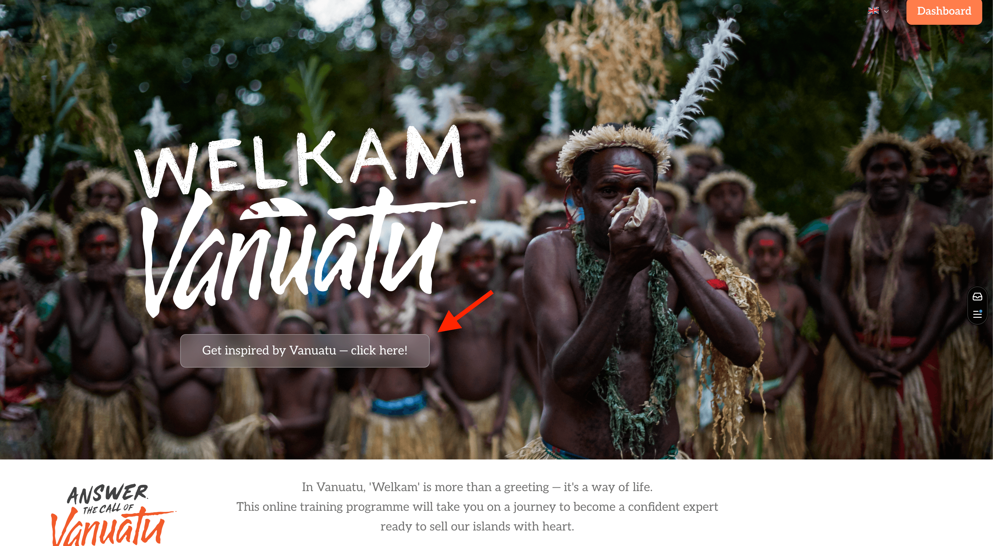 Welcome video on the homepage